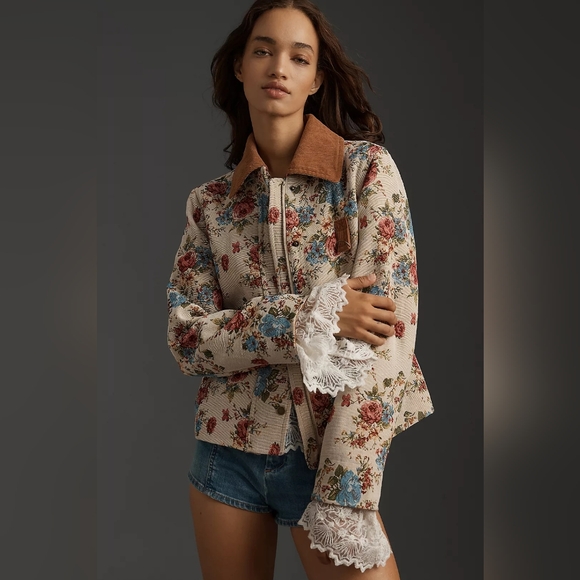 Avec Les Filles Jackets & Blazers - NWT (SOLDOUT) Avec Les Filles Floral Barn Jacket